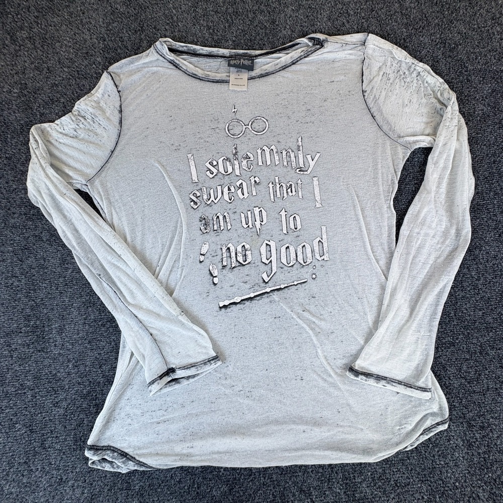 Harry Potter Shirt Women XL Gray I Solemnly Swear That I Am Up To No Good Cotton